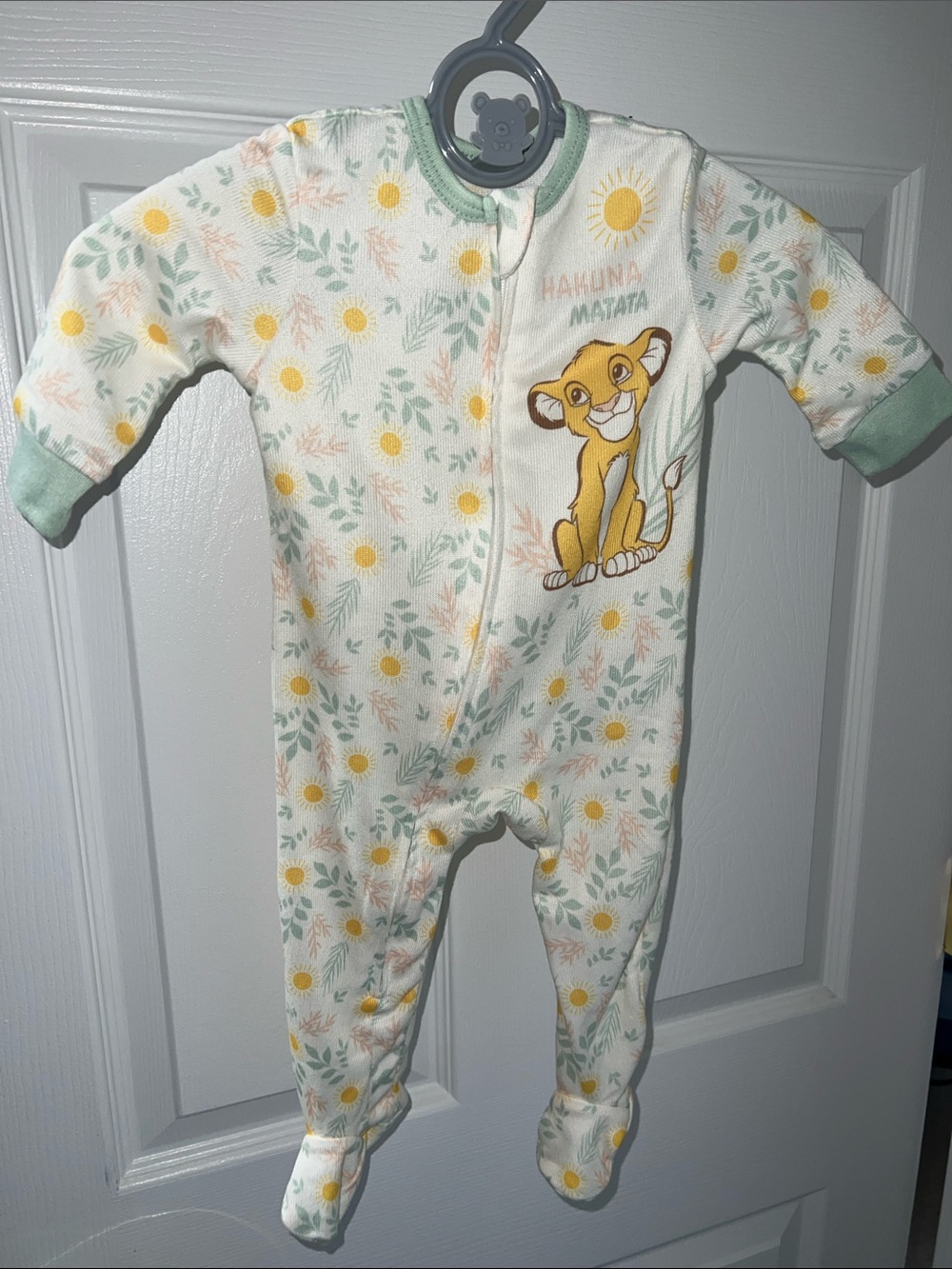 Disney Baby Lion King Simba Floral Zipper Pajama Sleeper 3M